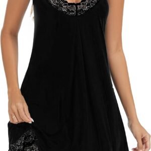 chemise de nuit femme noire.