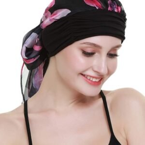 Chimio turban (fleur rose)